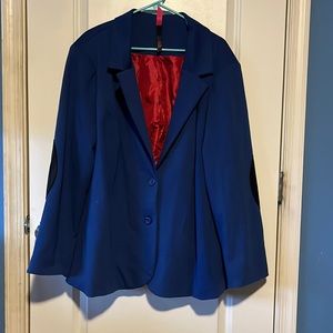 Blue blazer with elbow patches